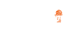 Home School Hoop logo in white with tangerine icon