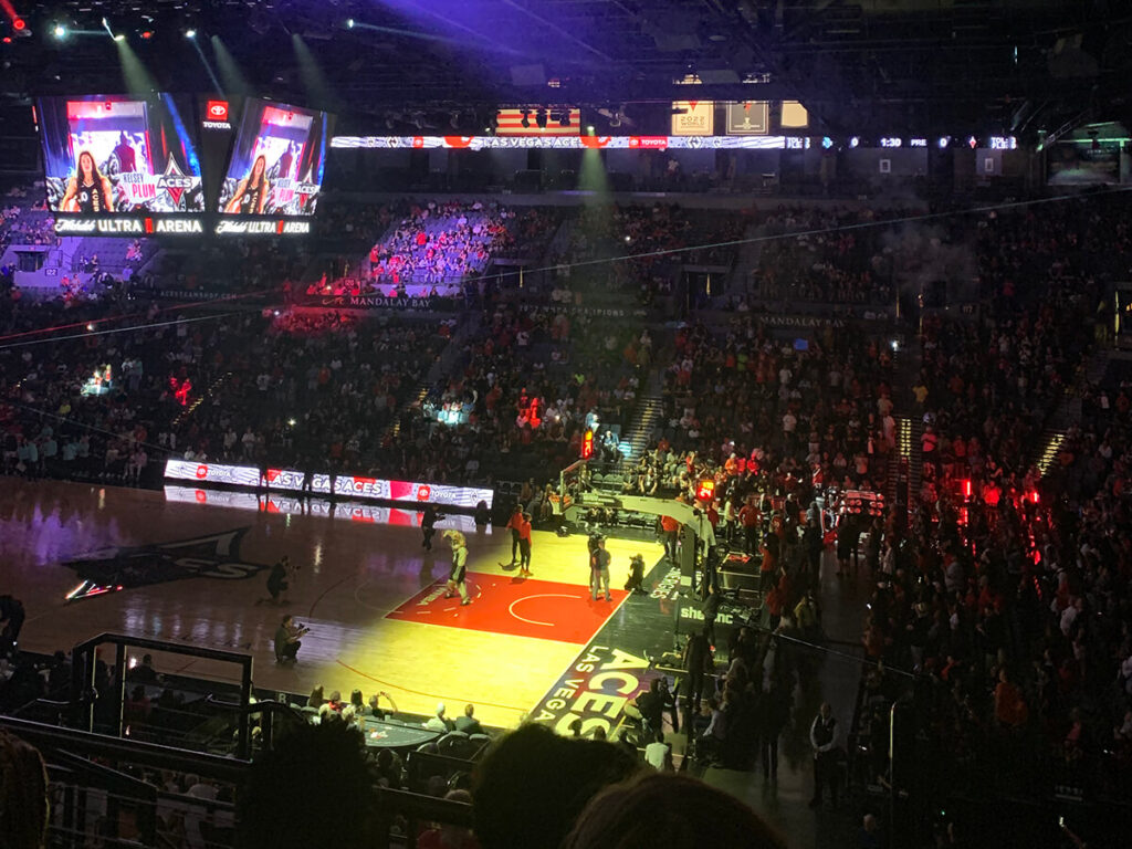 Michelob ULTRA Arena during a Las Vegas Aces game.