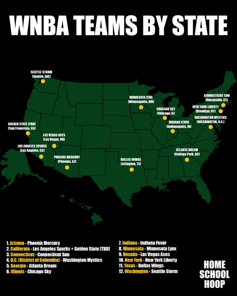 What States are WNBA Teams In? (WNBA Teams Map) 2024