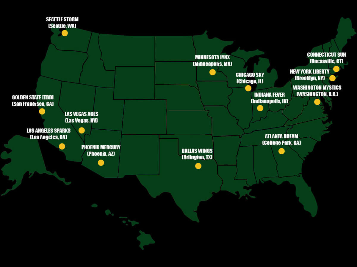 What States are WNBA Teams In? (WNBA Teams Map) 2024