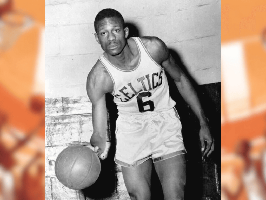 A photo of Bill Russell, the NBA player who has won the most NBA rings.