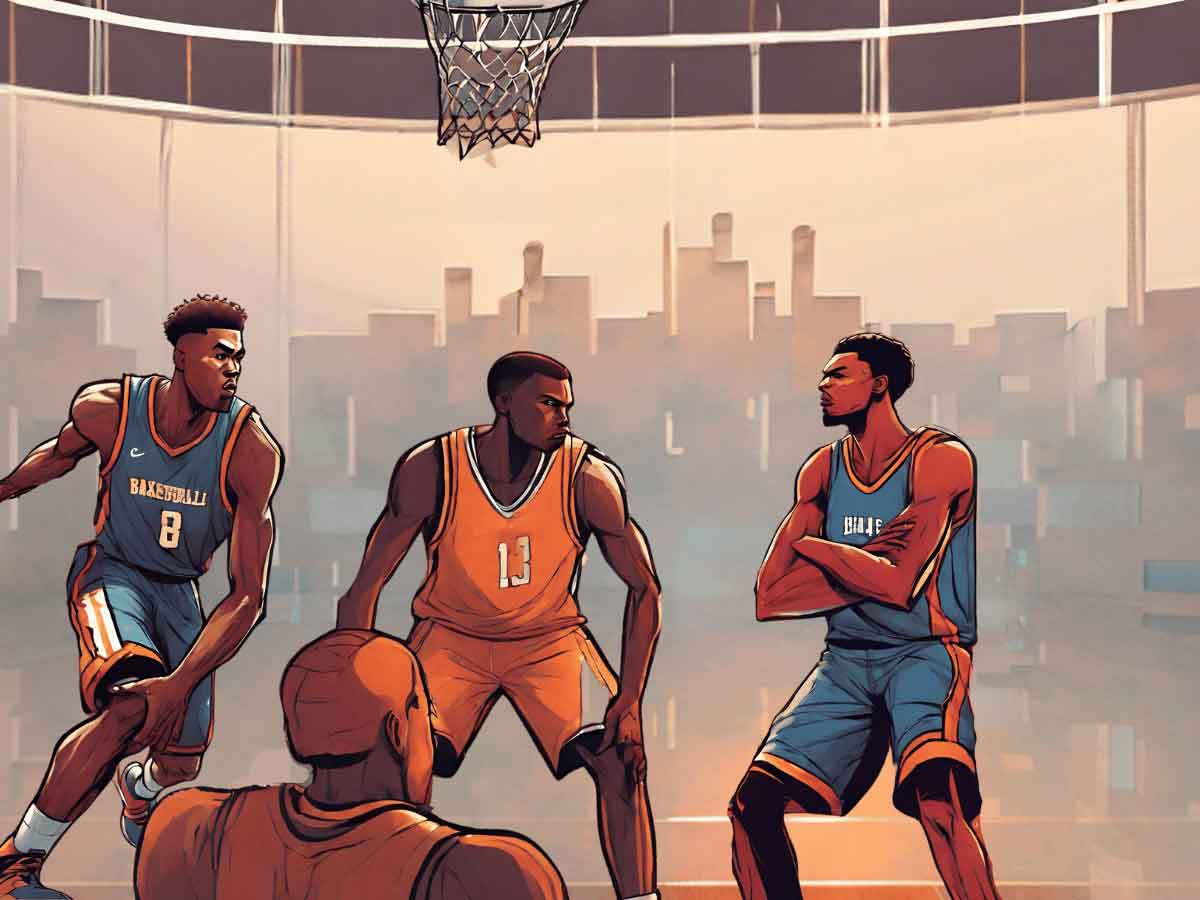 An illustration of basketball players executing a cross screen.