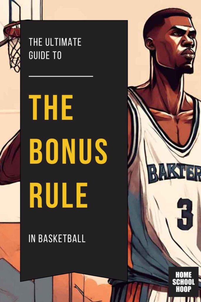 A 1000x1500 graphic featuring an illustration of a basketball player. A text overlay reads: The Ultimate Guide to The Bonus Rule in Basketball