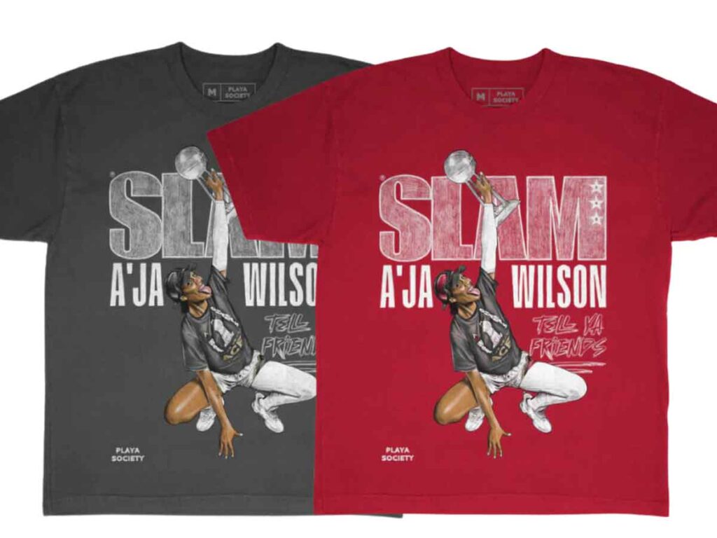 The front of the Playa Society x SLAM A'ja Wilson t-shirt.